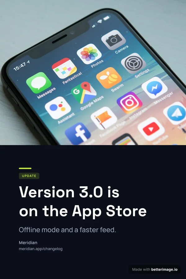 App update at 1000 by 1500, Pinterest pin