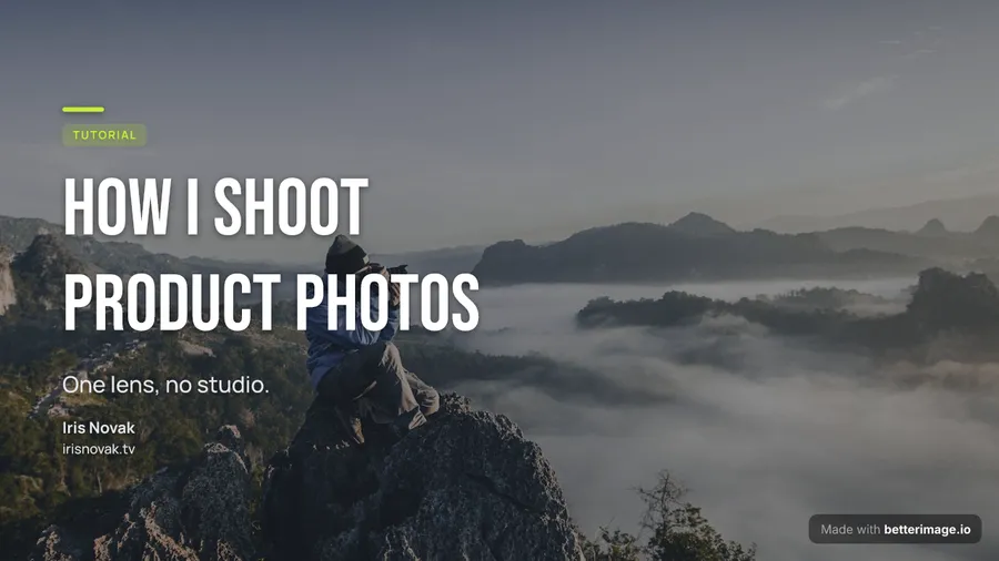 Photo tutorial thumbnail at 1280 by 720, YouTube thumbnail