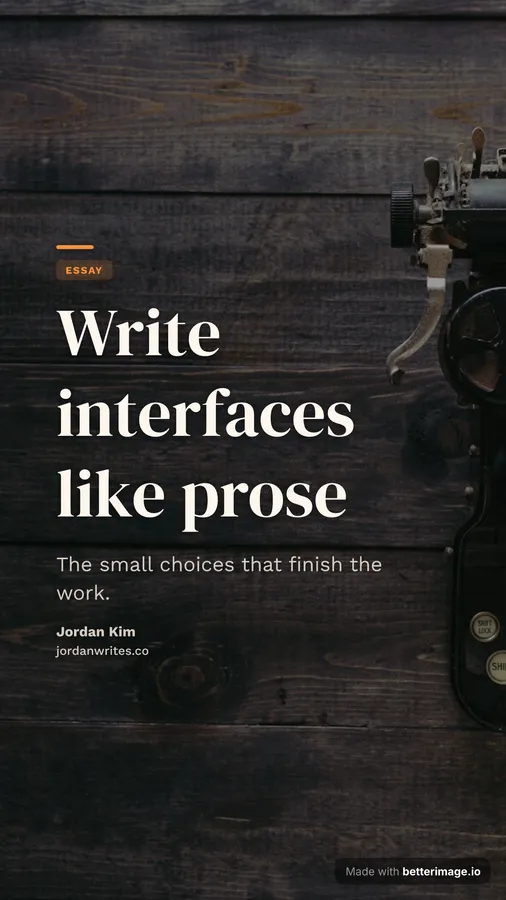 Editorial blog post at 1080 by 1920, Story