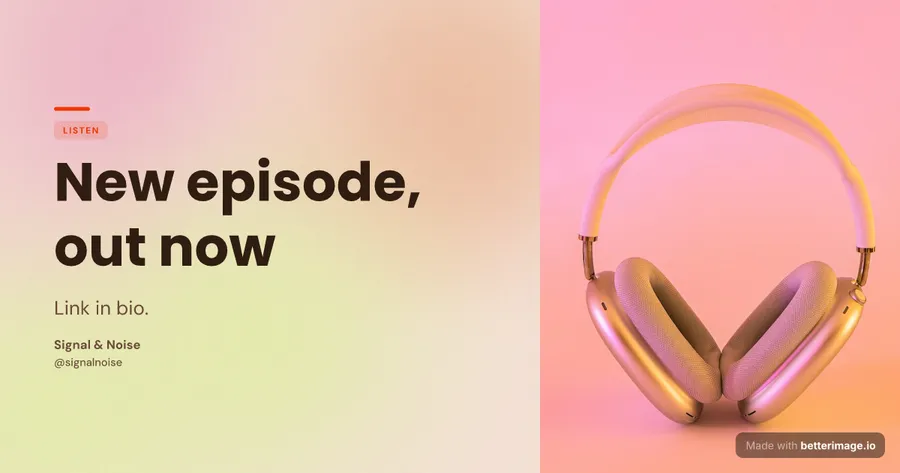 New episode post at 1200 by 630, Open Graph
