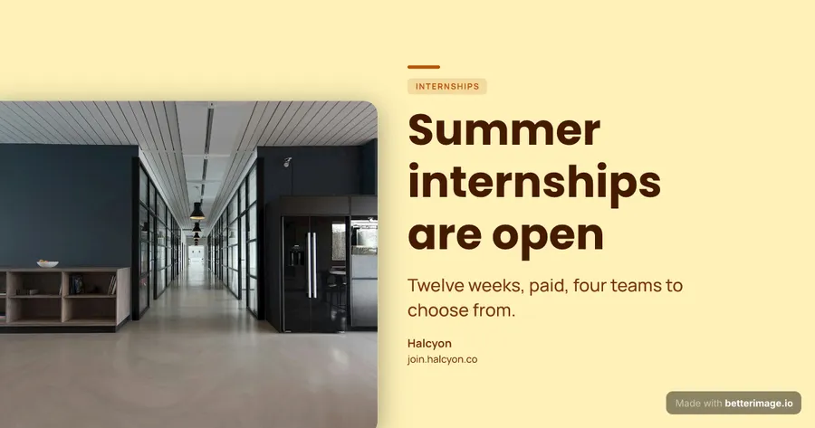 Internships open at 1200 by 630, Open Graph