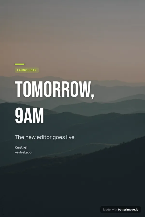 Launch day story at 1000 by 1500, Pinterest pin