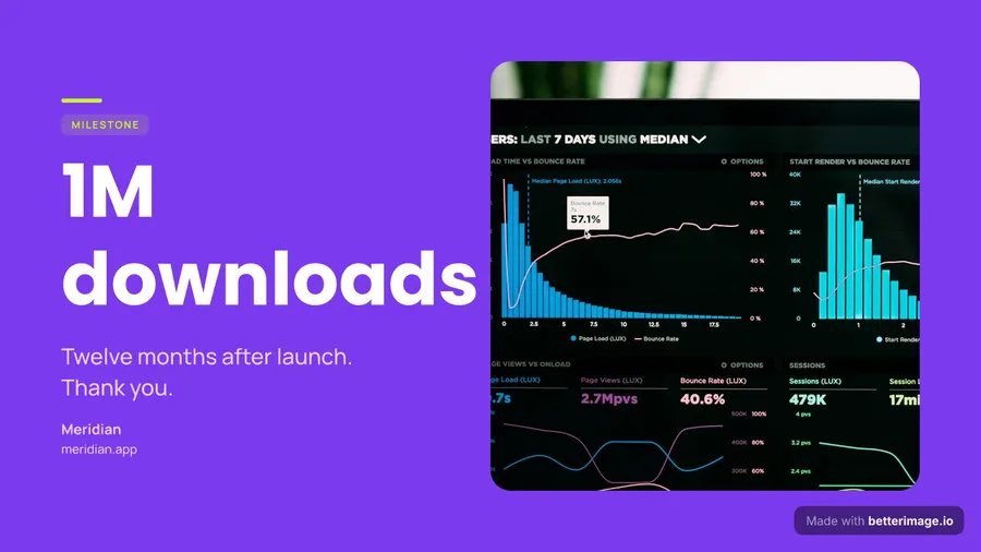 One million downloads at 1280 by 720, YouTube thumbnail