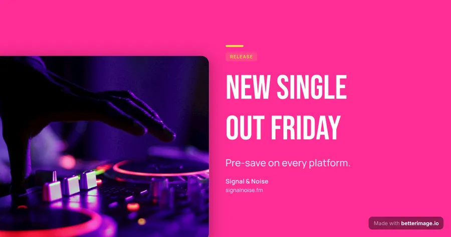 Music release at 1200 by 630, Open Graph