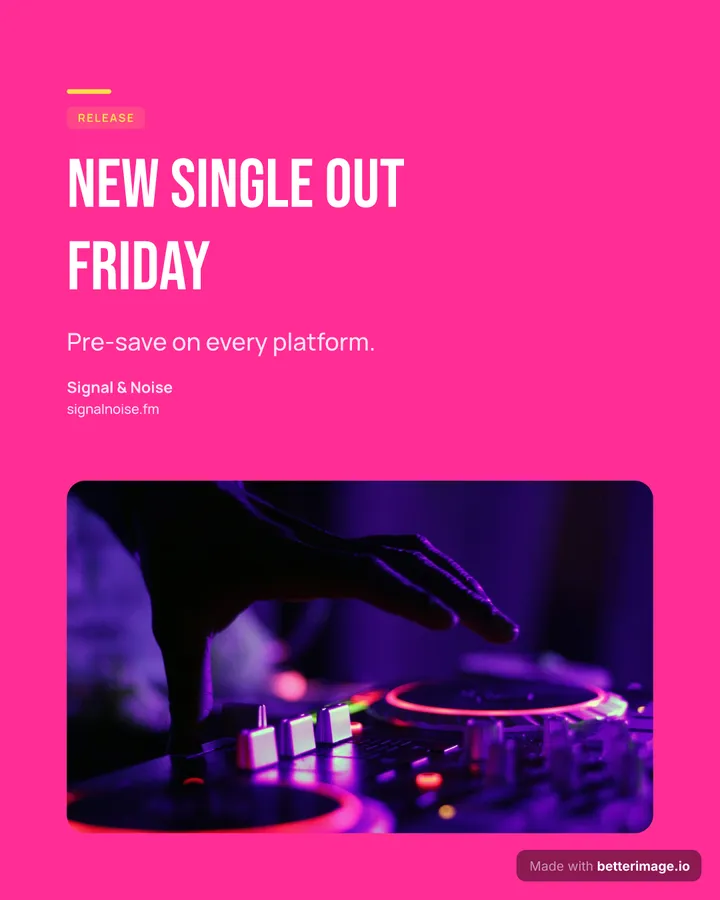 Music release at 1080 by 1350, Portrait post