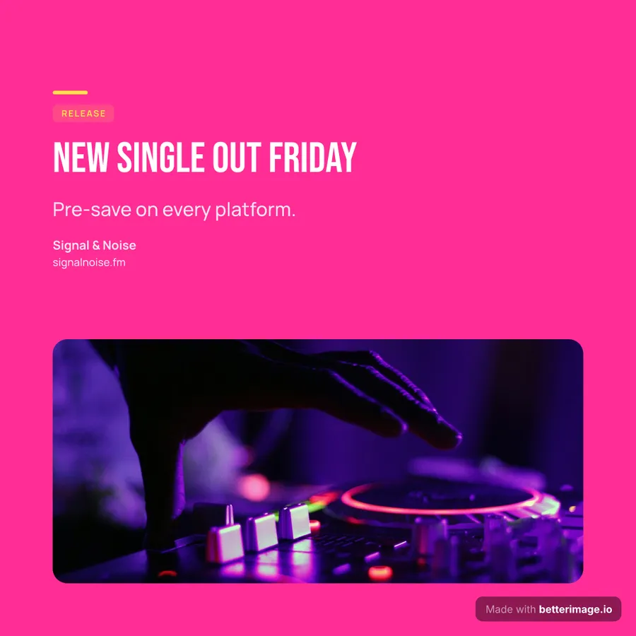 Music release at 1080 by 1080, Square post