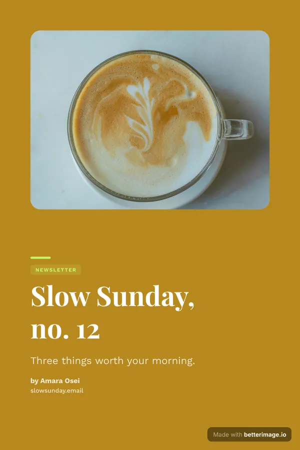 Sunday newsletter at 1000 by 1500, Pinterest pin