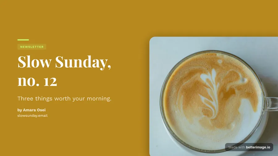 Sunday newsletter at 1280 by 720, YouTube thumbnail