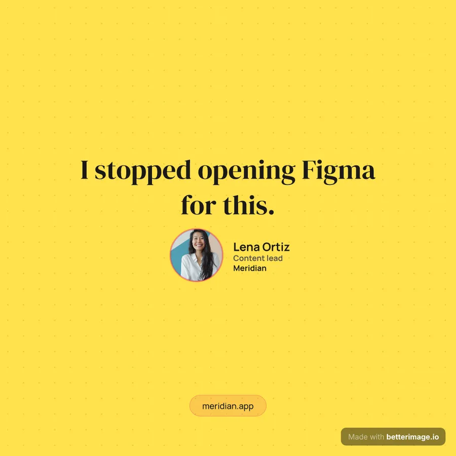 Sticky-note testimonial at 1080 by 1080, Square post
