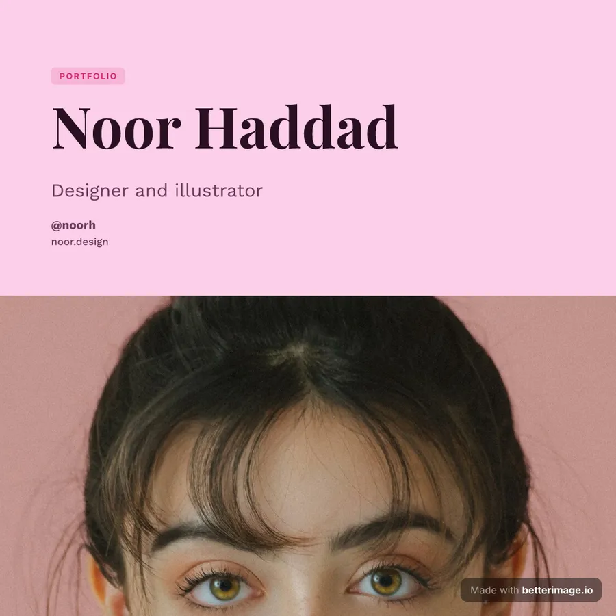 Personal site at 1080 by 1080, Square post