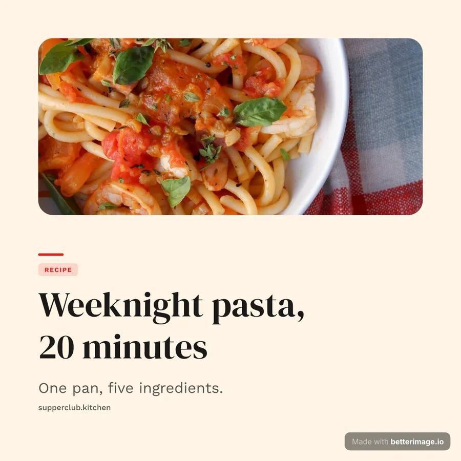Recipe pin at 1080 by 1080, Square post
