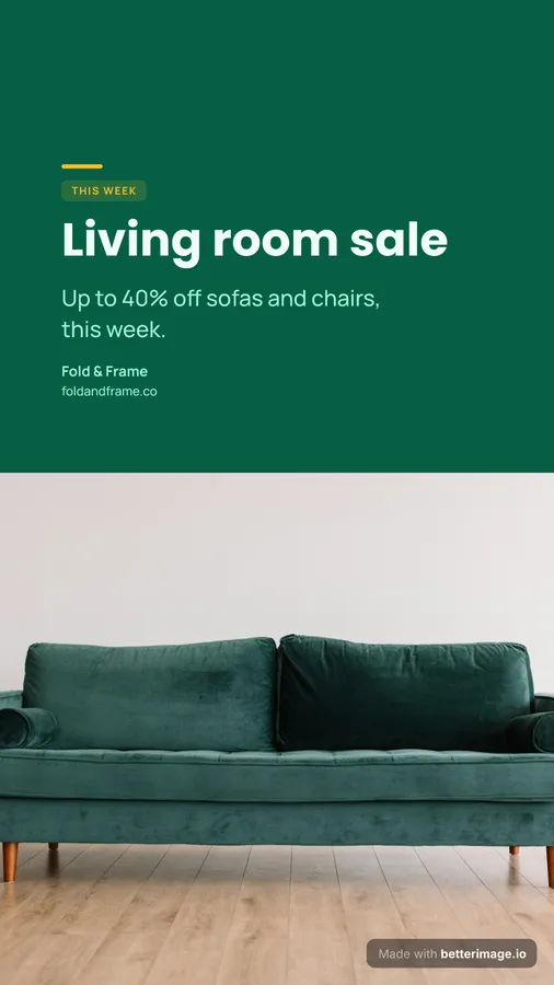 Living room sale story at 1080 by 1920, Story