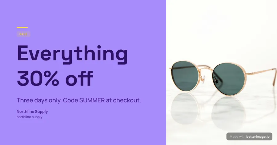 Violet sale at 1200 by 630, Open Graph