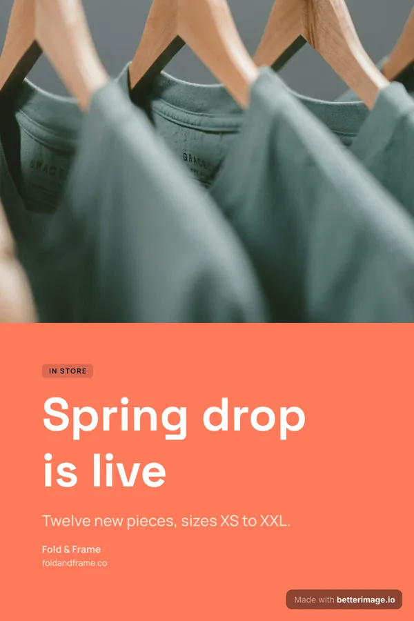 Store drop post at 1000 by 1500, Pinterest pin