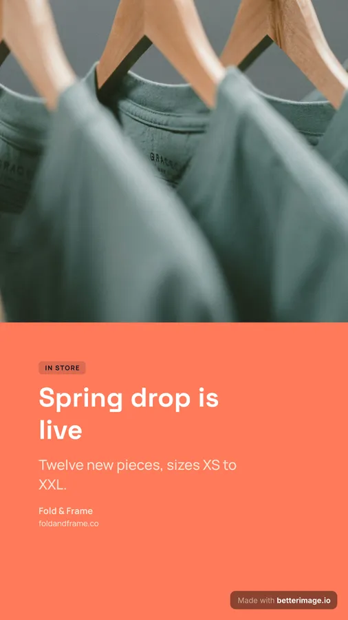 Store drop post at 1080 by 1920, Story
