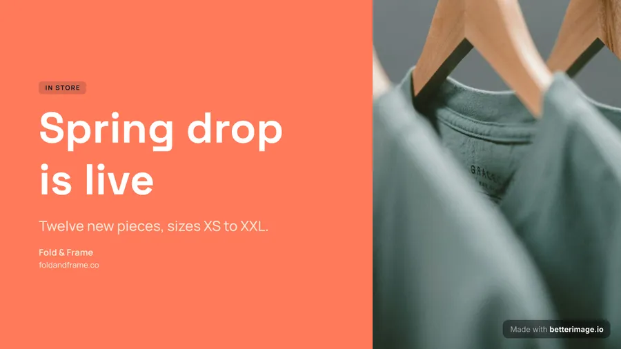 Store drop post at 1280 by 720, YouTube thumbnail