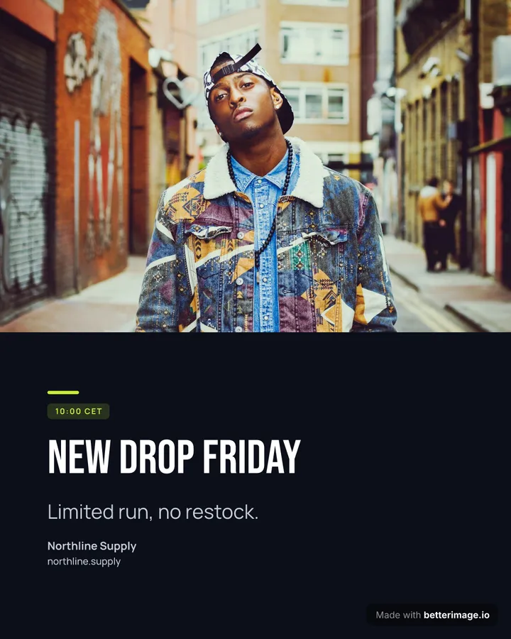 Product drop story at 1080 by 1350, Portrait post