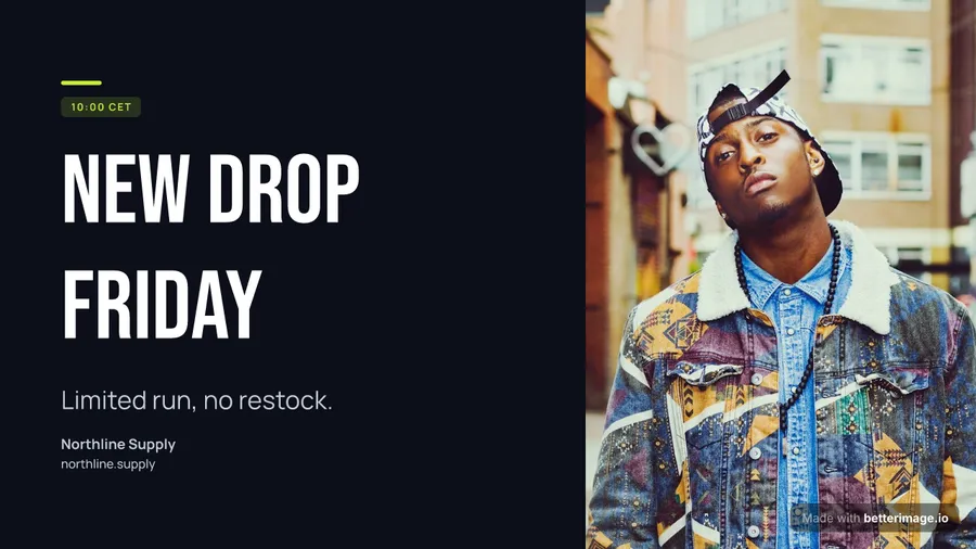 Product drop story at 1280 by 720, YouTube thumbnail