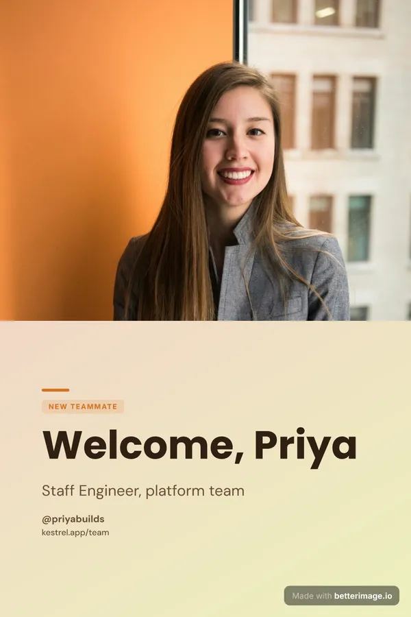 New team member at 1000 by 1500, Pinterest pin