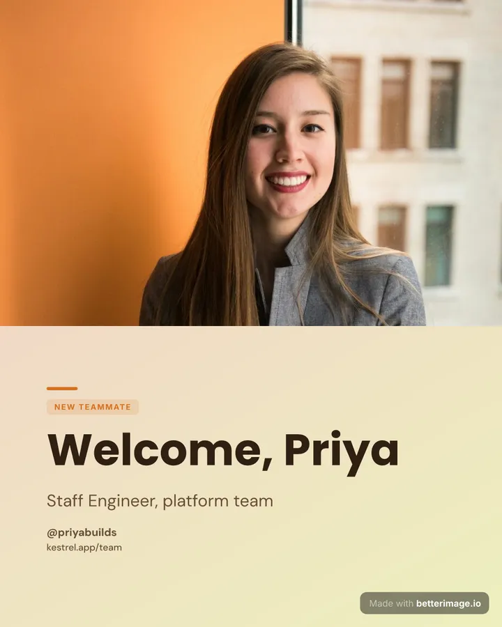 New team member at 1080 by 1350, Portrait post