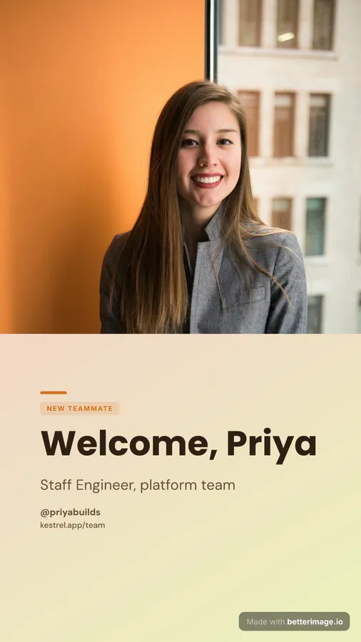 New team member at 1080 by 1920, Story