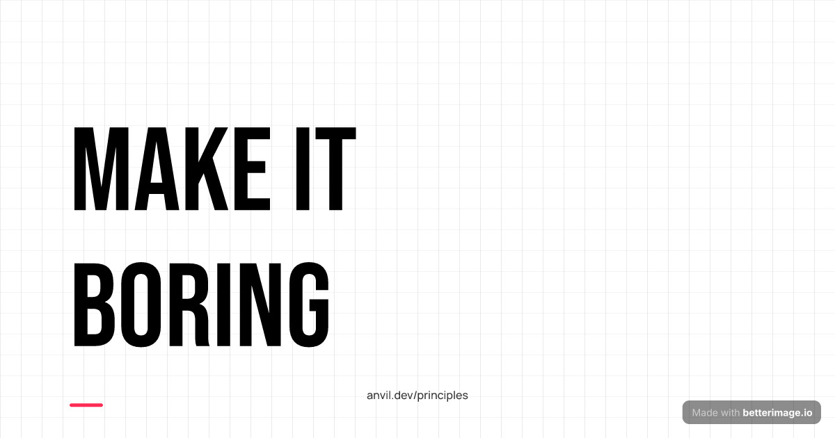 Brutalist quote card: pure white field, black grid, giant condensed black headline, one red dot