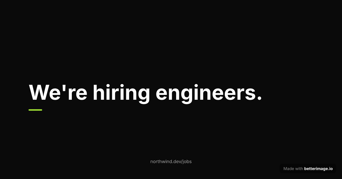 Bold hiring announcement card with lime accent on black