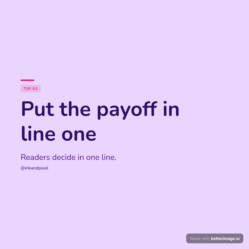 Tip card card: a flat lavender field, no photo, the type carries the card, Nunito headline