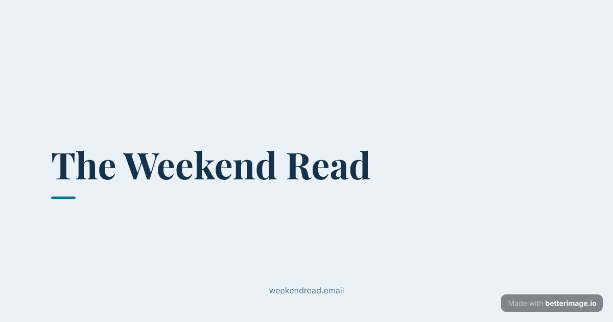 Newsletter cover card with a left-aligned serif masthead on ice blue