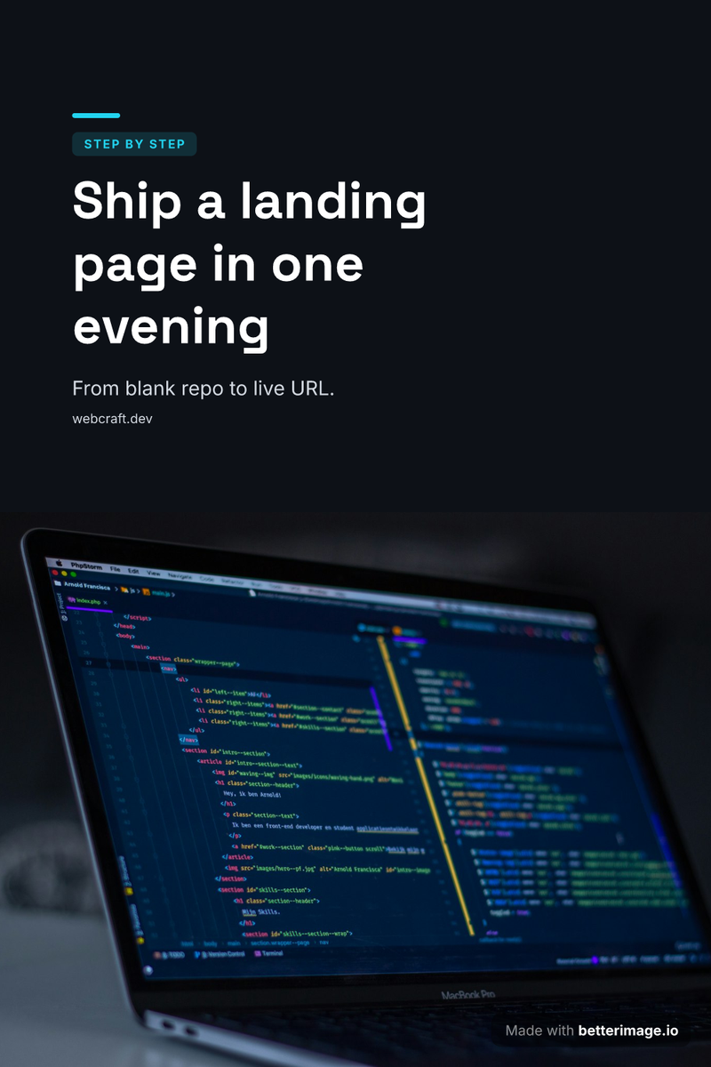 Vertical Pinterest pin with a tutorial headline above a code screenshot band